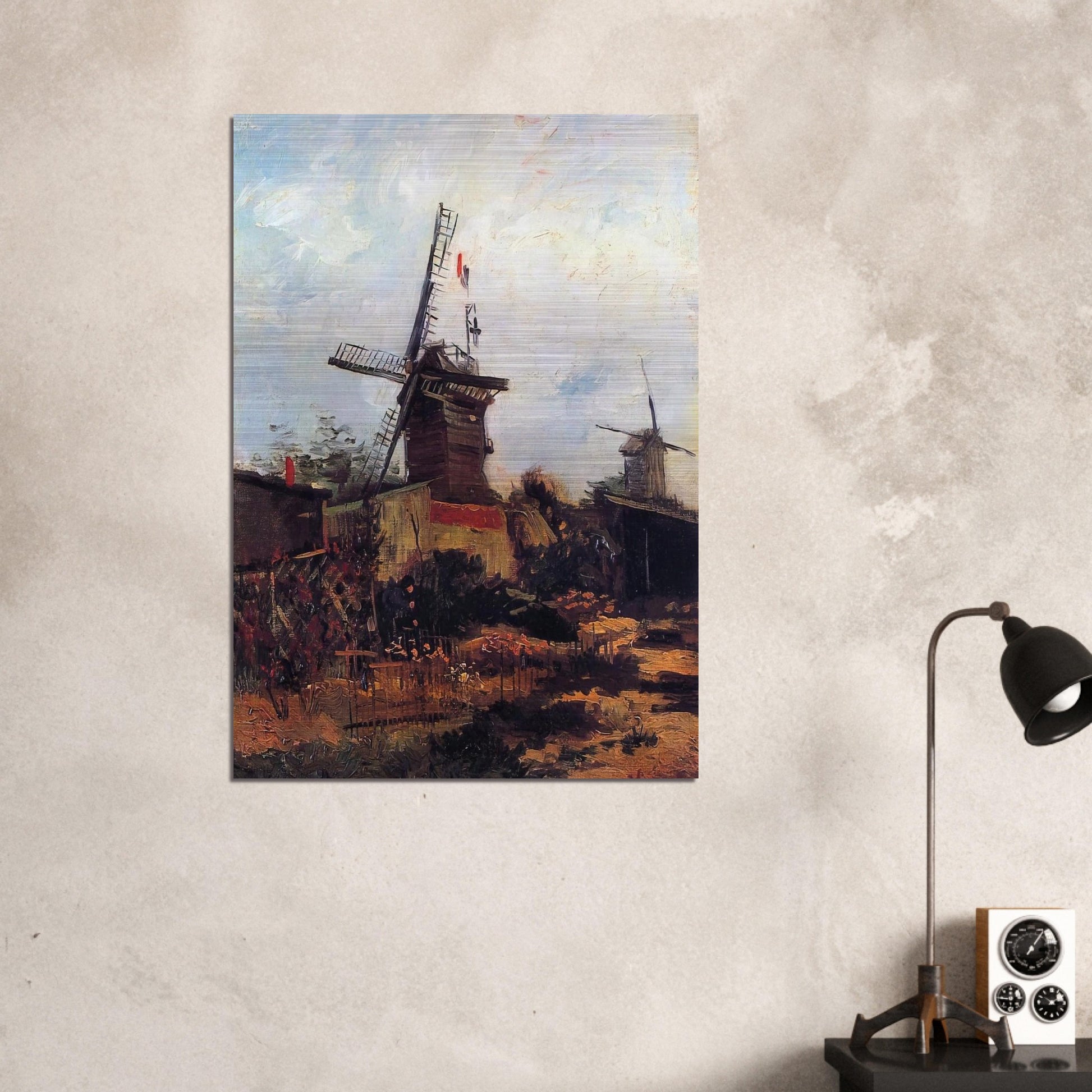 The Mill of Blute End - Vincent van Gogh Brushed Aluminum Print - 70x100 cm / 28x40 inches | Vincent van Gogh Aluminum Print | Vincent van Gogh Prints