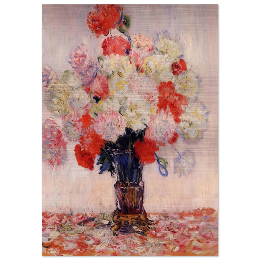 Vase of Peonies - claude monet Brushed Aluminum Print - 70x100 cm / 28x40 inches | claude monet Aluminum Print | claude monet Prints
