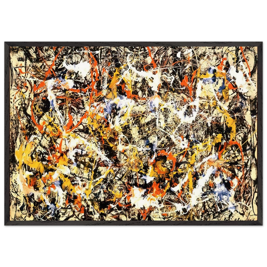 CONVERGENCE 1952 - Jackson Pollock 70x100 cm / 28x40 inches Framed Art Print – Black Wooden Frame