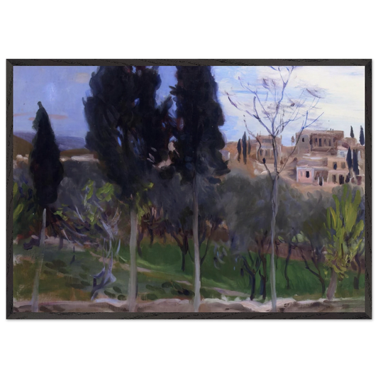 Mediterranean Landscape N1 - John Singer Sargent 70x100 cm / 28x40 inches Framed Art Print – Black Wooden Frame
