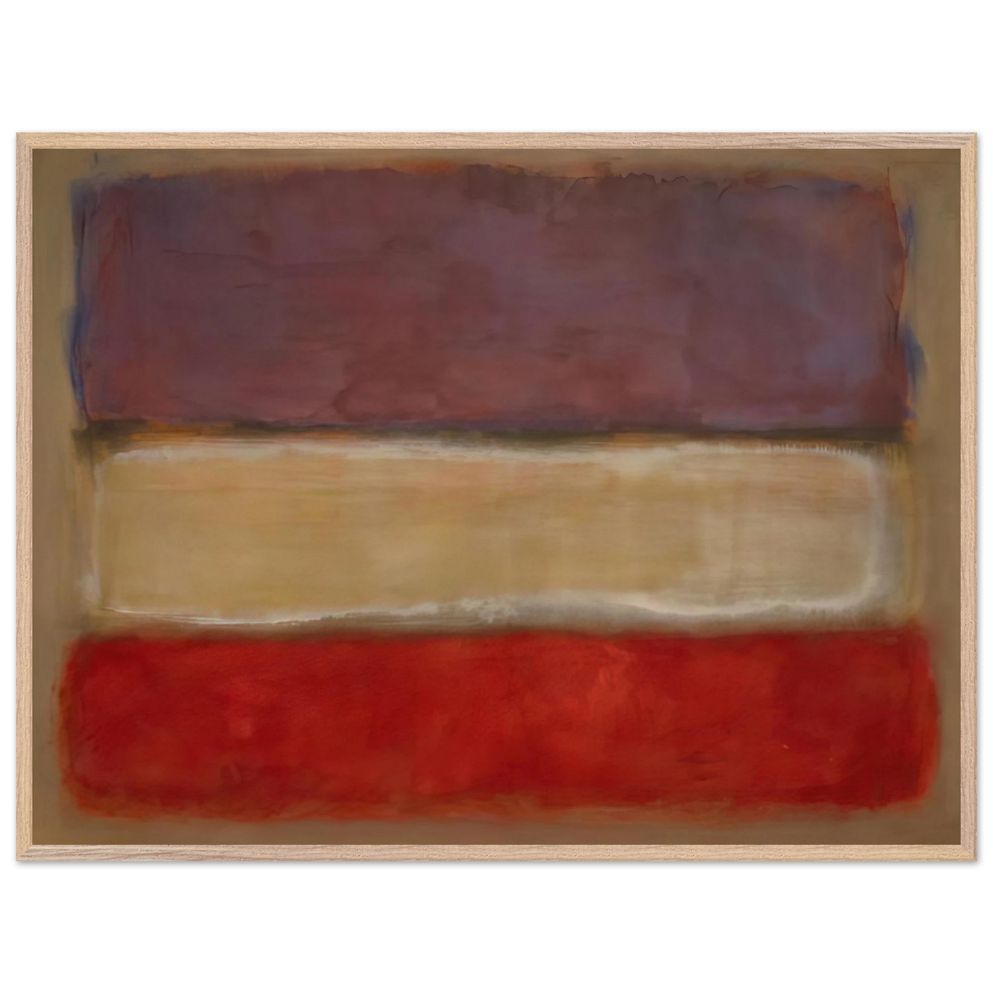 Mark Rothko - Untitled Purple, White, and Red - 1953 Wall Art - 30x40 cm / 12x16 inches - Premium Wooden Framed Poster With Fine Art Paper-canvas - White frame