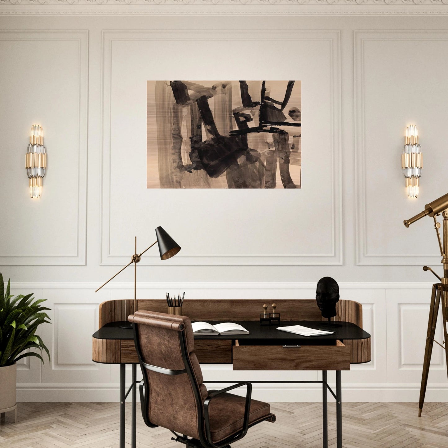 Untitled - Abstract Expressionism - Nasreen Mohamedi Brushed Aluminum Print - 70x100 cm / 28x40 inches | Nasreen Mohamedi Aluminum Print | Nasreen Mohamedi Prints