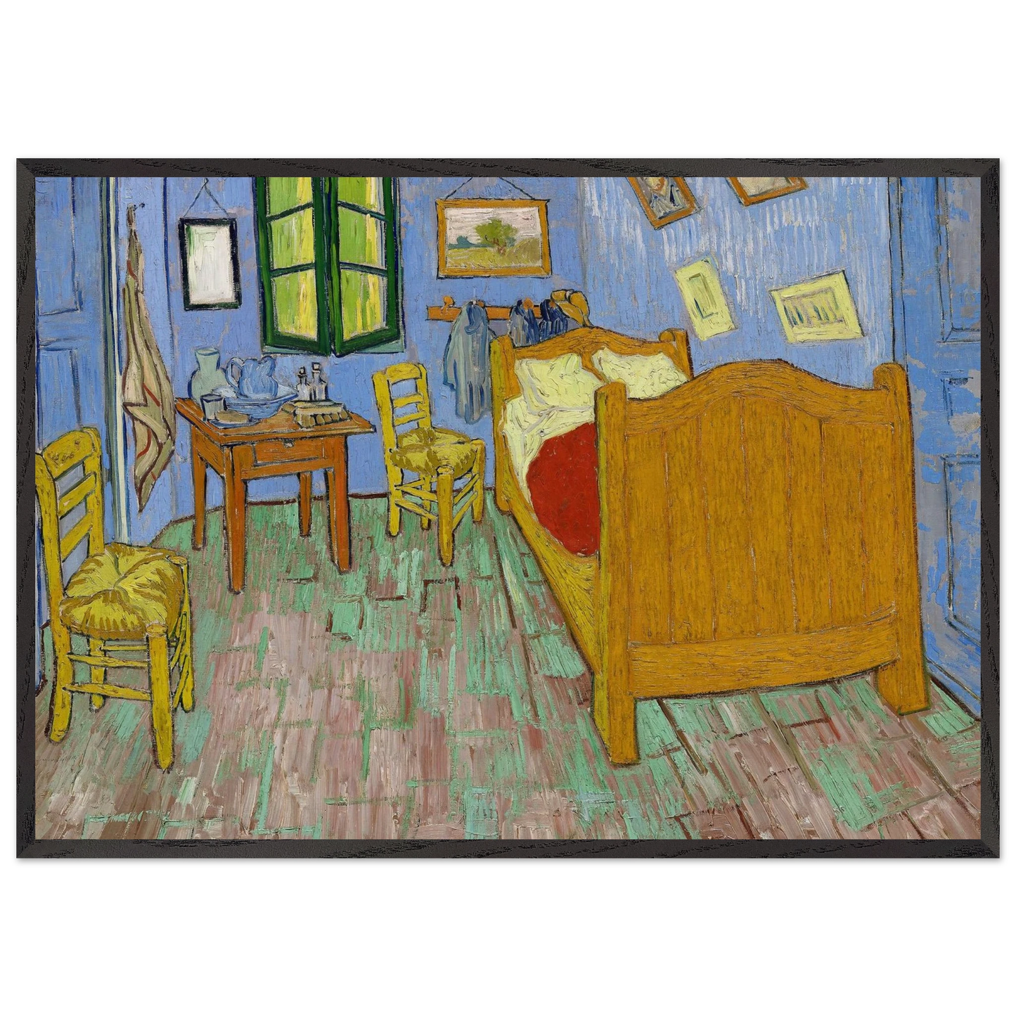 Vincents Bedroom in Arles - Vincent van Gogh 70x100 cm / 28x40 inches Framed Art Print – Black Wooden Frame