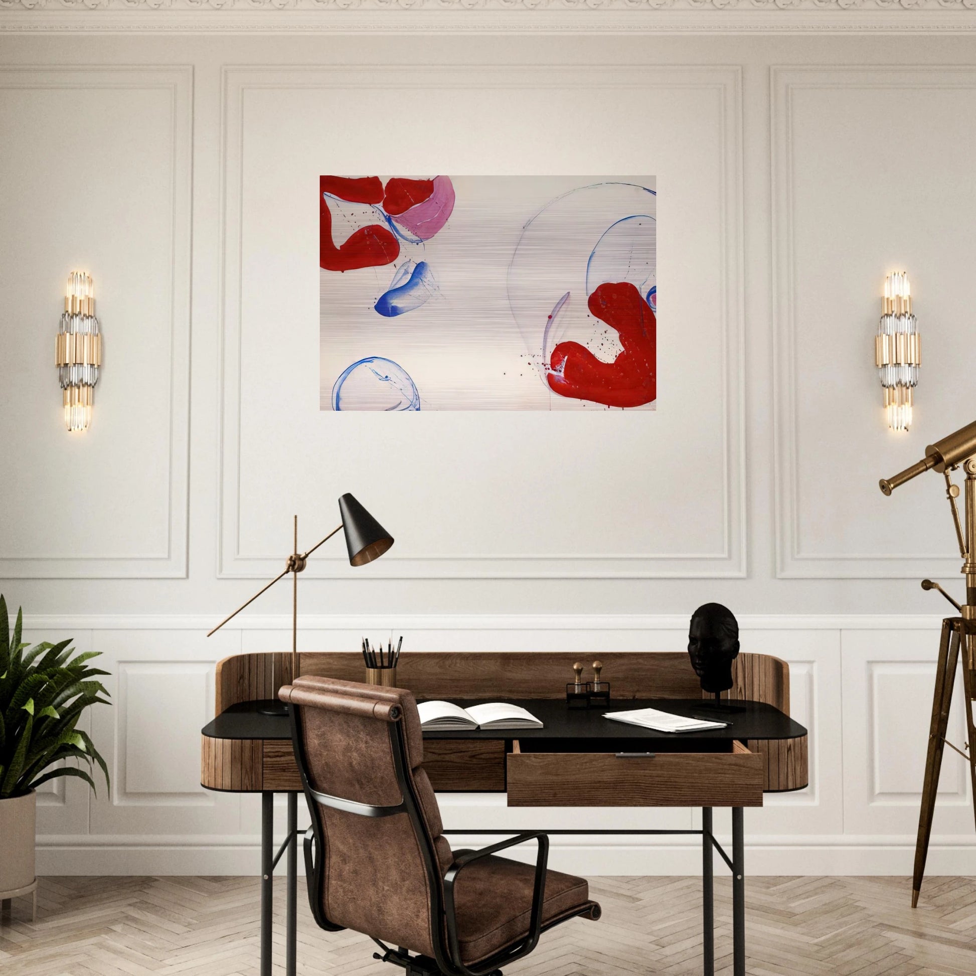 Untitled  SF 61-012  - Sam Francis Brushed Aluminum Print - 70x100 cm / 28x40 inches | Sam Francis Aluminum Print | Sam Francis Prints