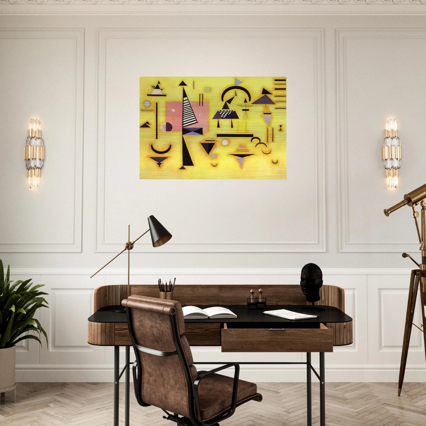 DECISIVE PINK 1932 - Wassily Kandinsky Brushed Aluminum Print - 70x100 cm / 28x40 inches | Wassily Kandinsky Aluminum Print | Wassily Kandinsky Prints