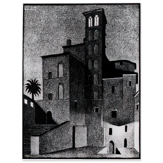 MC Escher - SS GIOVANNI ET PAOLO ROME MAY 1936 1936 Wall Art - 21x29.7 cm / 8x12" - Fine Art Poster-canvas - -