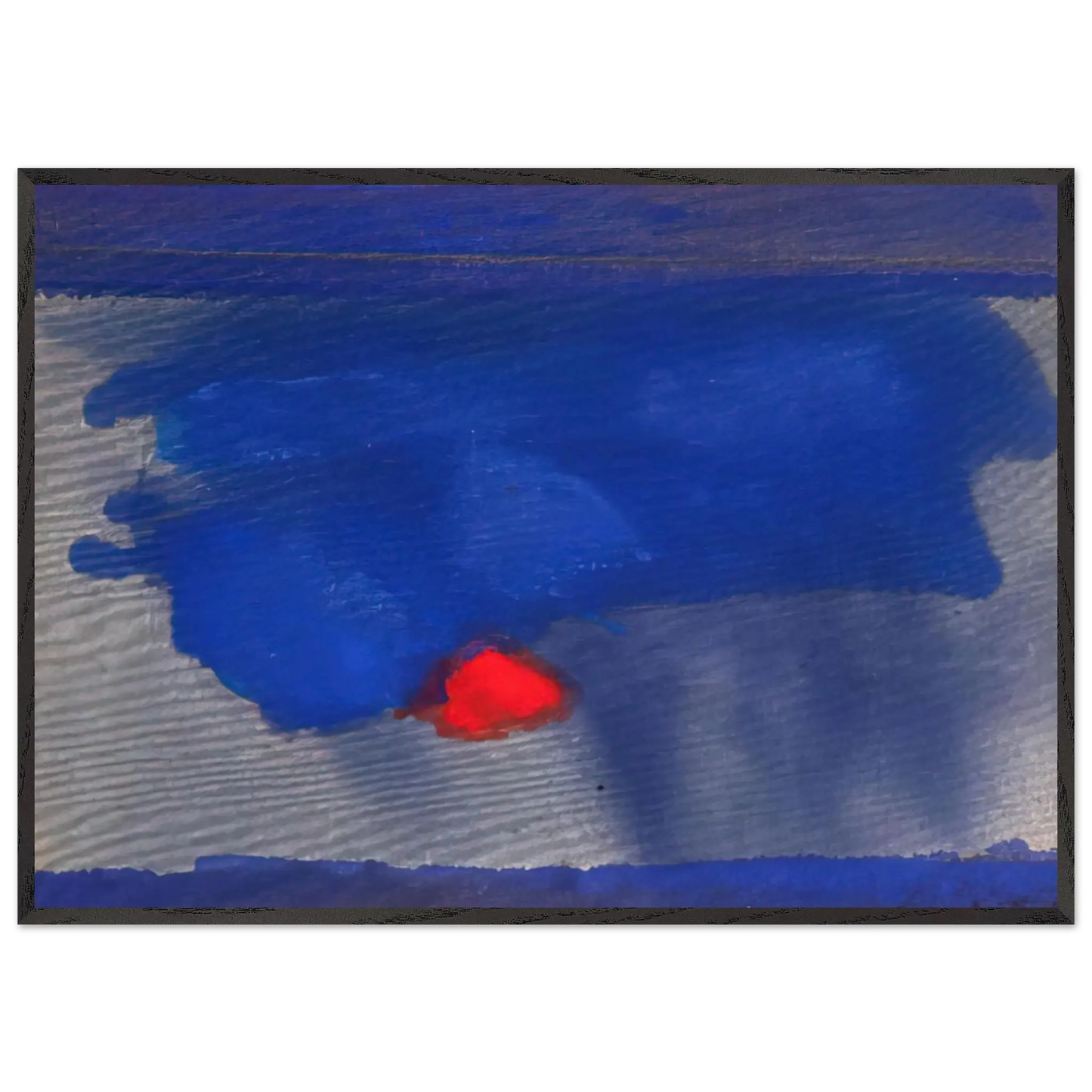 Helen Frankenthaler - Provincetown - 1964 Wall art - 28x43  cm / XL (11x17 Inches) - Premium Wooden Framed Poster With Fine Art Paper - White frame