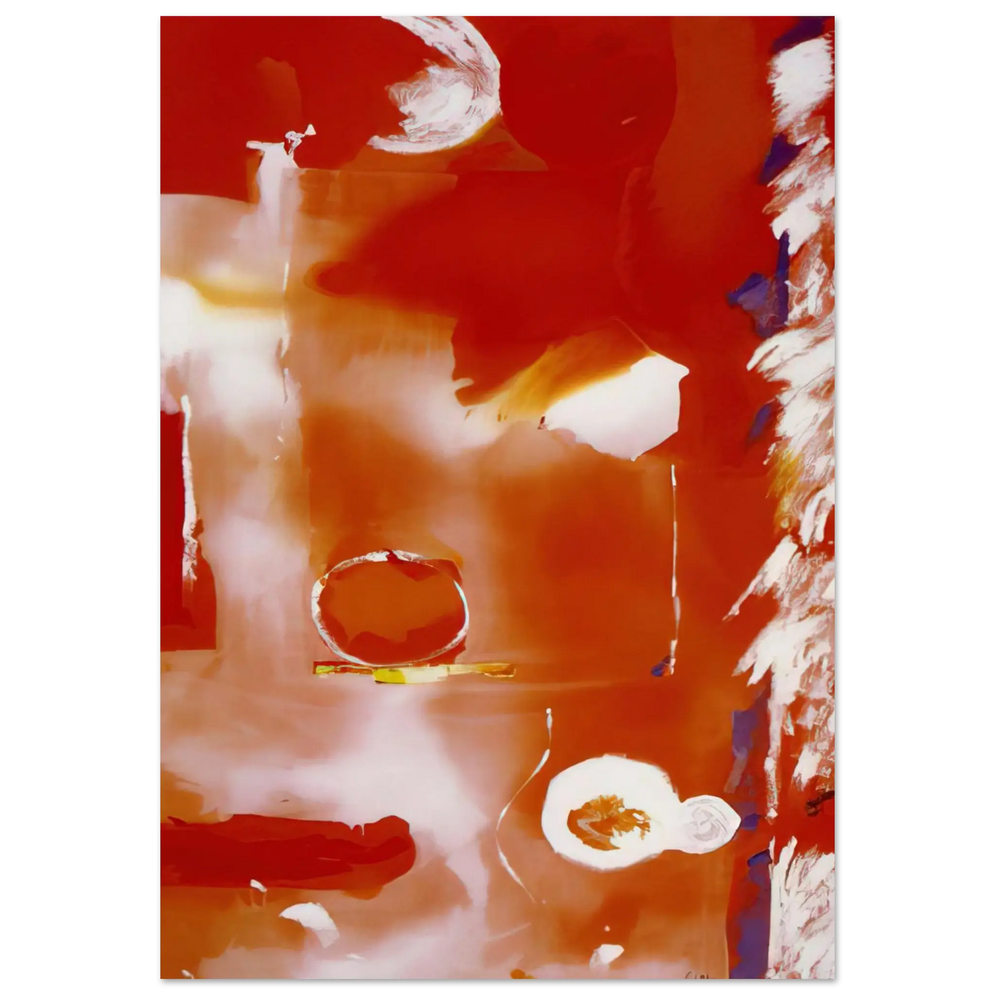 Helen Frankenthaler - Seeing the Moon on a Hot Summer Day - 1987 Wall art - 13x18 cm / 5x7 Inches - Fine Art Poster - -
