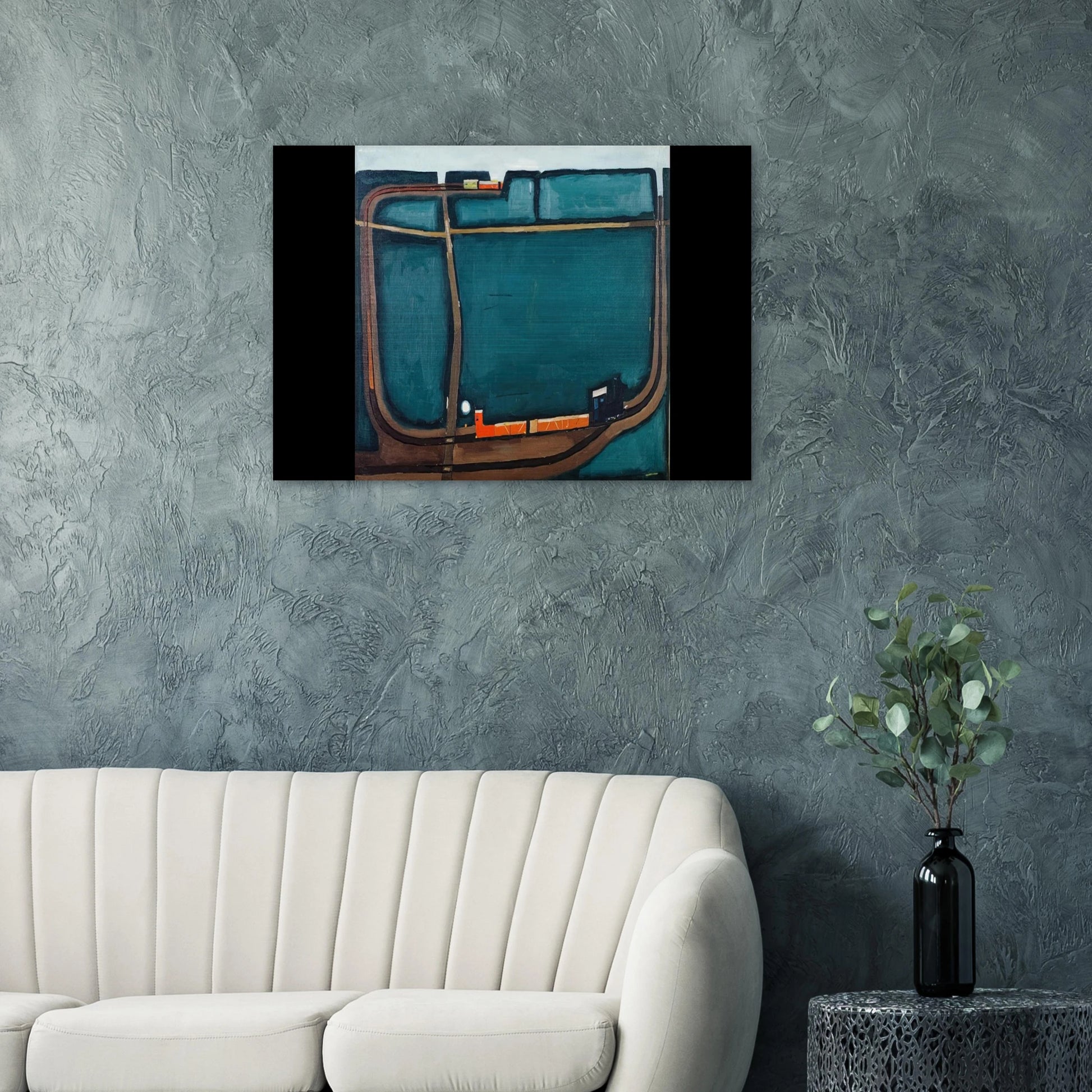 NARROW GAUGE RAILWAY IN THE MOUNTAINS 1963 - Jerzy Nowosielski Brushed Aluminum Print - 70x100 cm / 28x40 inches | Jerzy Nowosielski Aluminum Print | Jerzy Nowosielski Prints