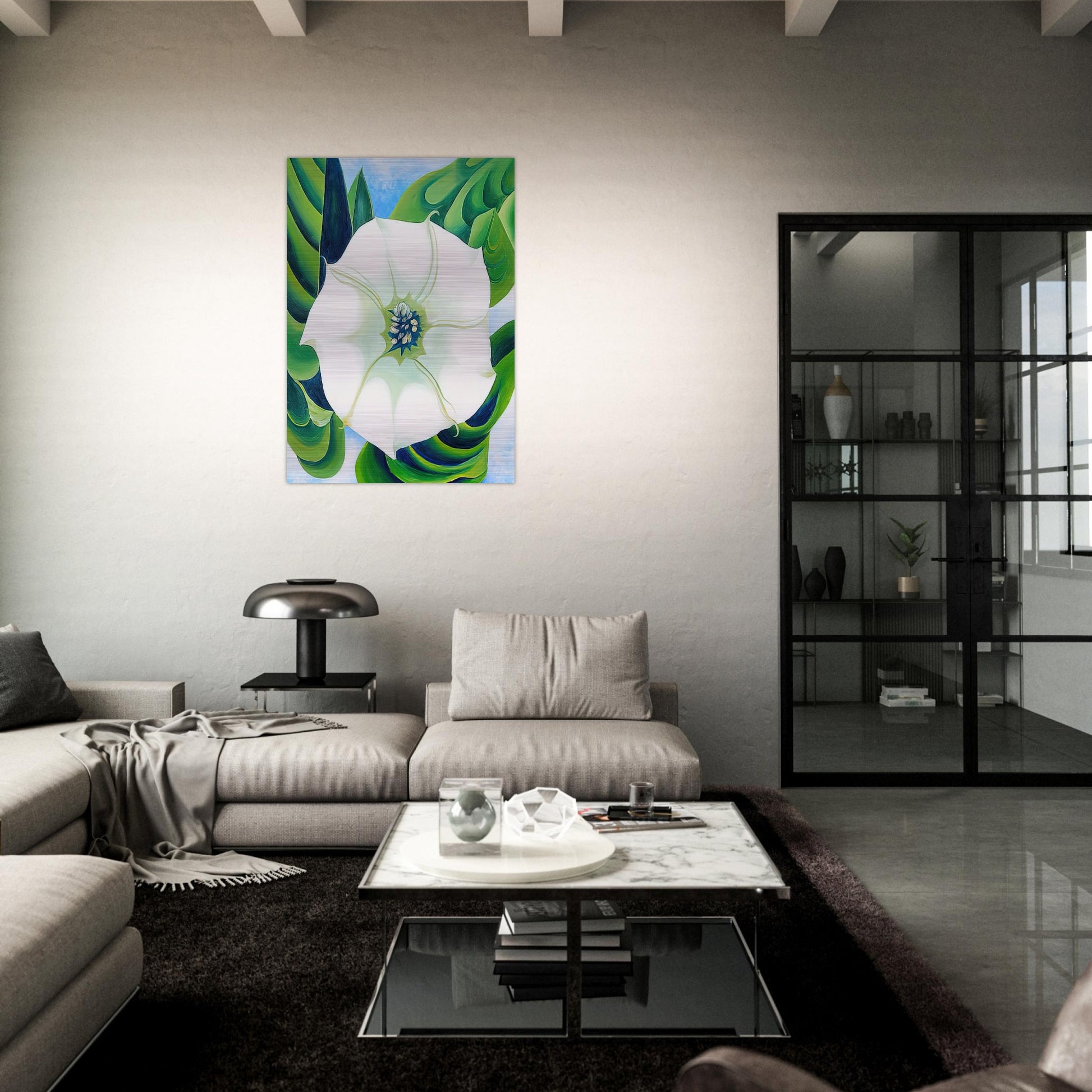 Jimson Weed - Georgia O'Keeffe Brushed Aluminum Print - 70x100 cm / 28x40 inches | Georgia O'Keeffe Aluminum Print | Georgia O'Keeffe Prints