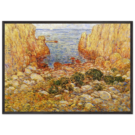 The Gorge - Appledore Isles of Shoals - Childe Hassam 70x100 cm / 28x40 inches Framed Art Print – Black Wooden Frame