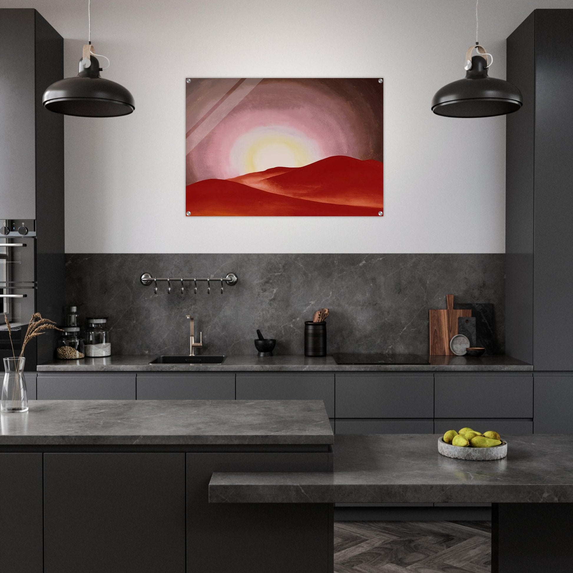Red Hills, Lake George - Georgia O'Keeffe Acrylic Print - 70x100 cm / 28x40″ inches | Georgia O'Keeffe Wall Art | Georgia O'Keeffe Prints