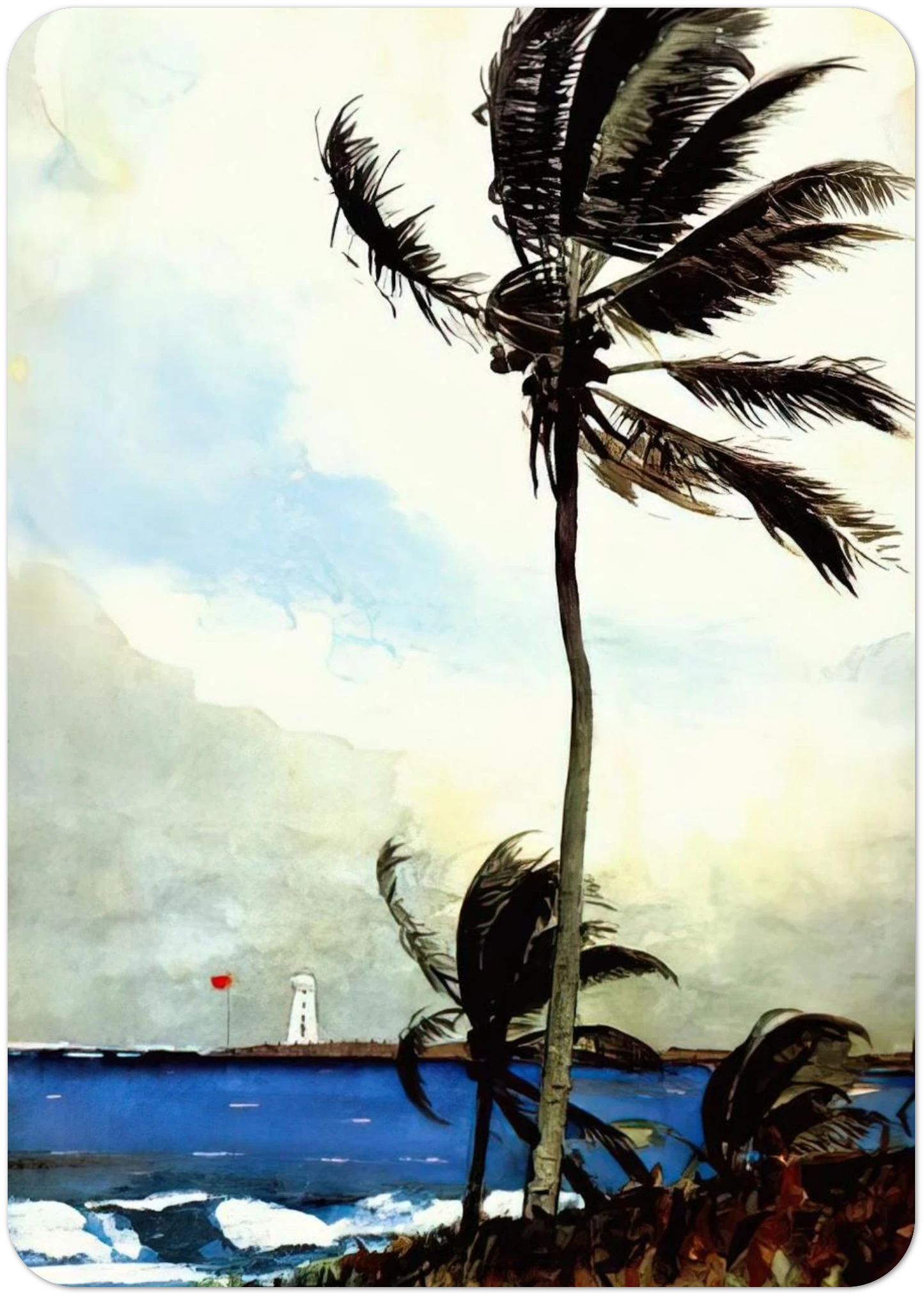 PALM TREE NASSAU By Winslow Homer Pack of 10 Post Cards | Winslow Homer Post Cards | A6 (10.5 x 14.8 cm) - 4.1 x 5.8 inches