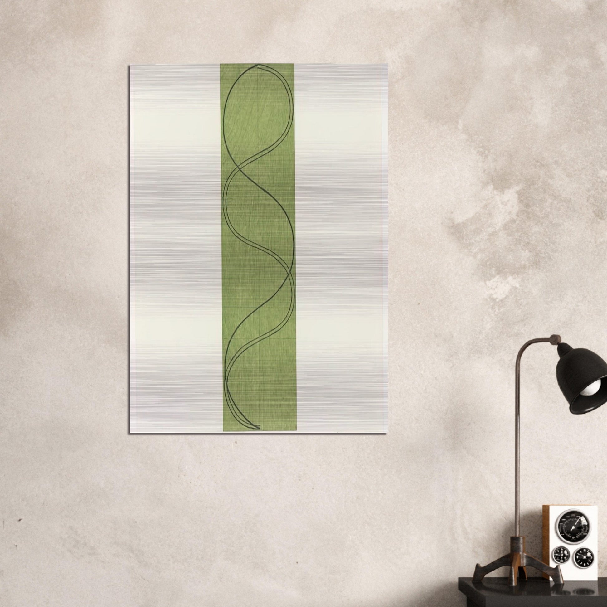 GREEN COLUMN FIGURE 2003 - Robert Mangold Brushed Aluminum Print - 70x100 cm / 28x40 inches | Robert Mangold Aluminum Print | Robert Mangold Prints