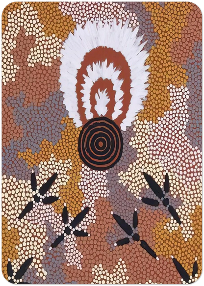 Eagle Dreaming at Mt. Allan - 1989 By Clifford Possum Tjapaltjarri Pack of 10 Post Cards | Clifford Possum Tjapaltjarri Post Cards | A6 (10.5 x 14.8 cm) - 4.1 x 5.8 inches