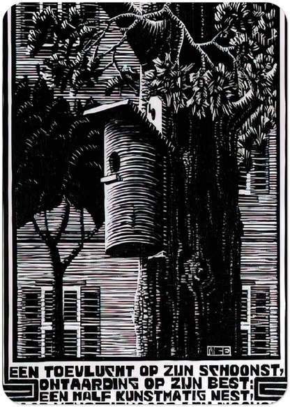 EMBLEMATA RETREAT By MC Escher Pack of 10 Post Cards | MC Escher Post Cards | A6 (10.5 x 14.8 cm) - 4.1 x 5.8 inches