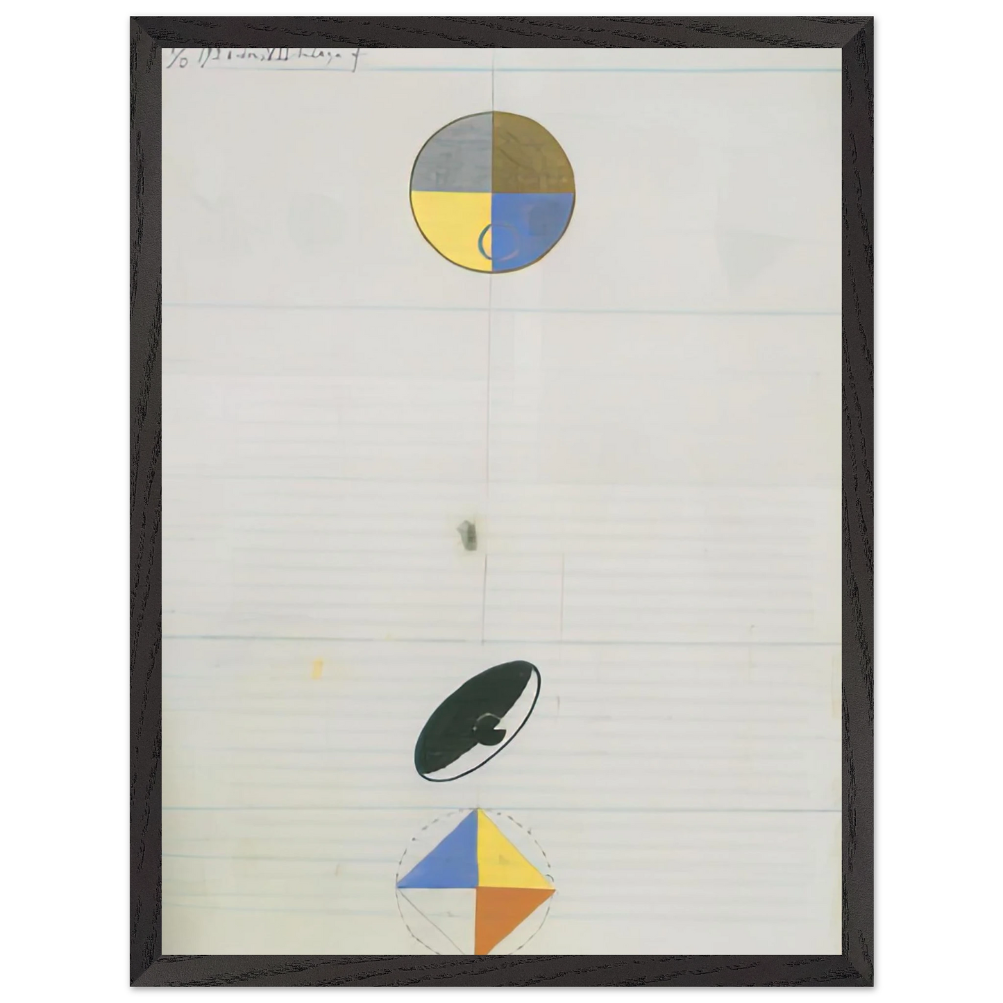 Hilma af Klint - SERIES NO VII NO 3F 1920 Wall art - 15x20 cm / 6x8 inches - Premium Wooden Framed Poster With Fine Art Paper - Black frame
