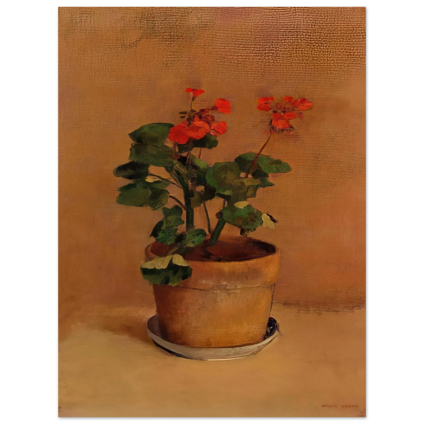 Odilon Redon - A POT OF GERANIUMS  75x100 cm / 30x40inches Fine Art Poster