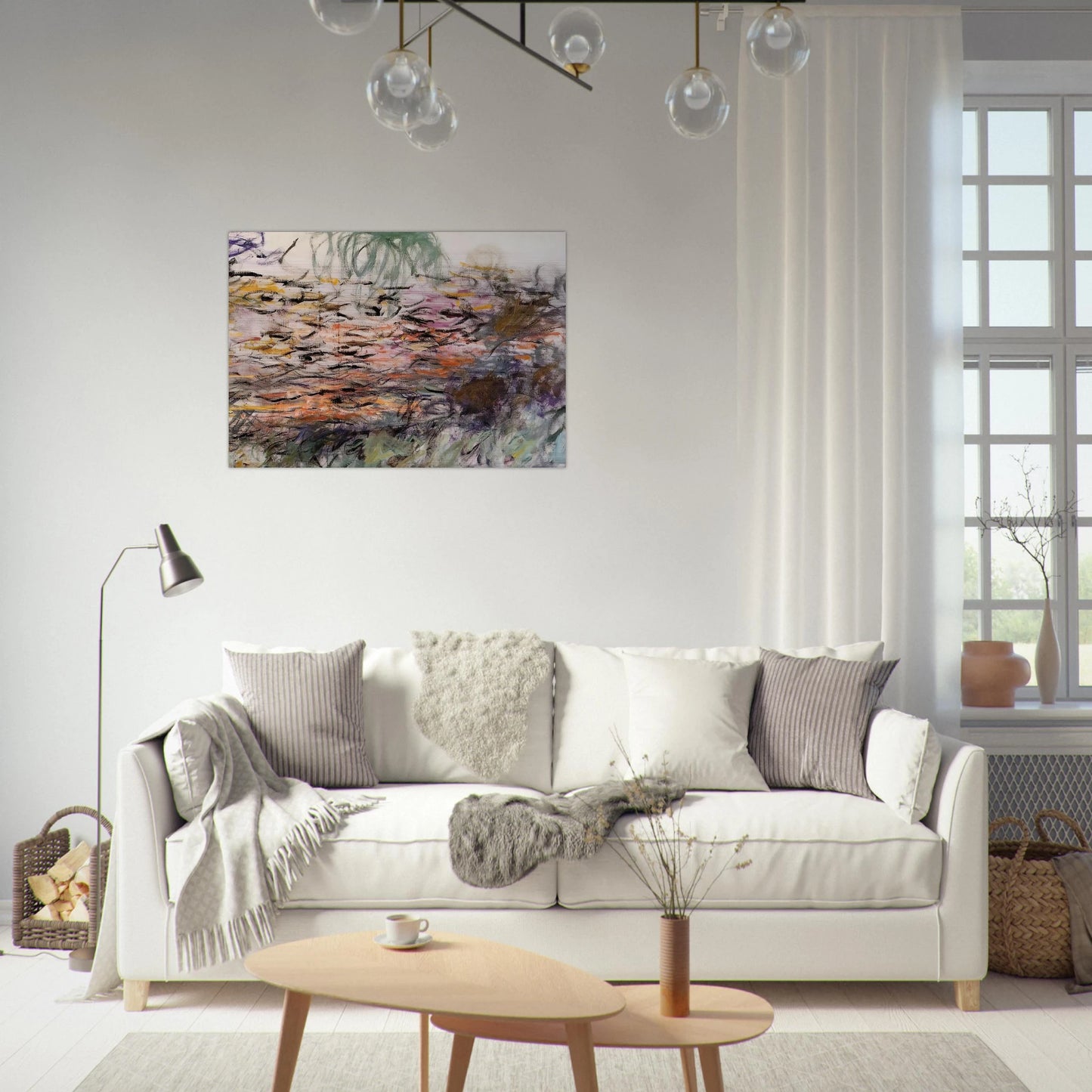 Water Lilies right half - claude monet Brushed Aluminum Print - 70x100 cm / 28x40 inches | claude monet Aluminum Print | claude monet Prints