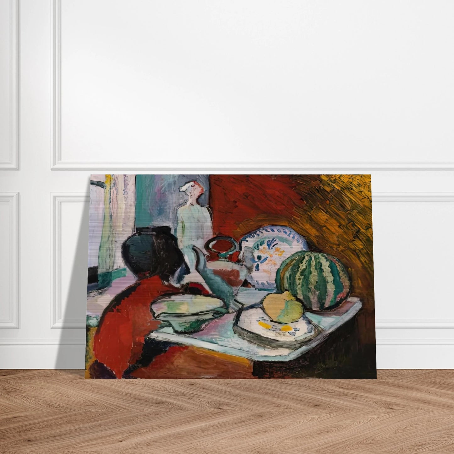DISHES AND MELON 1907 - Henri Matisse Brushed Aluminum Print - 70x100 cm / 28x40 inches | Henri Matisse Aluminum Print | Henri Matisse Prints
