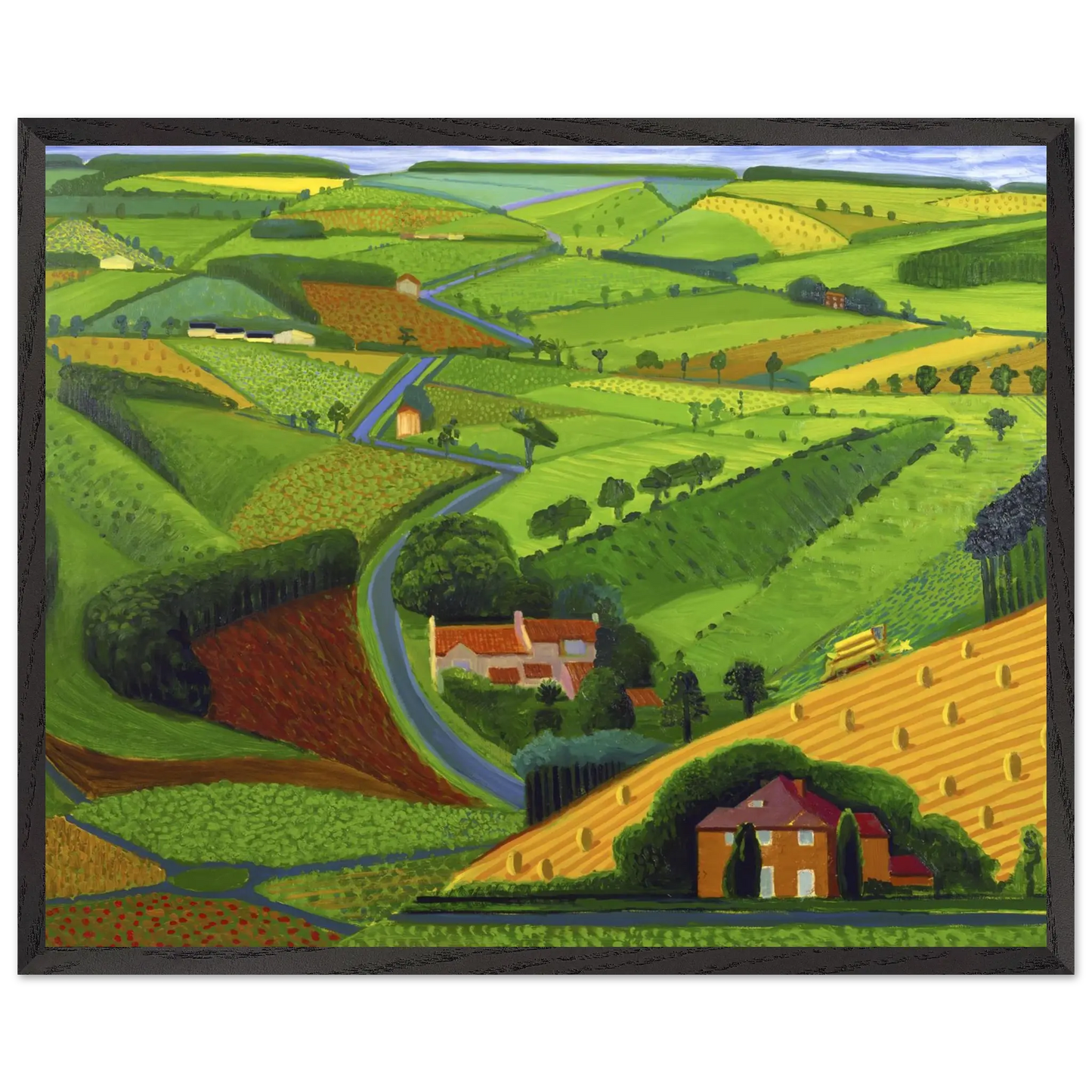 David Hockney - David Hockney Wall art - A1 (59.4 x 84.1  cm) - Premium Wooden Framed Poster With Fine Art Paper - White frame