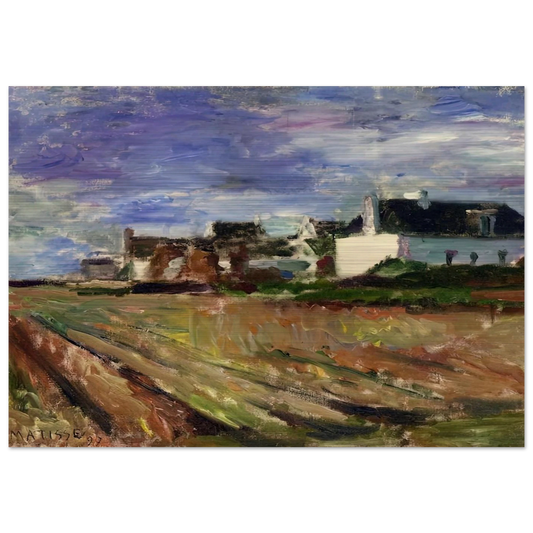 FARMS IN BRITTANY BELLE ILE 1897 - Henri Matisse Brushed Aluminum Print - 70x100 cm / 28x40 inches | Henri Matisse Aluminum Print | Henri Matisse Prints