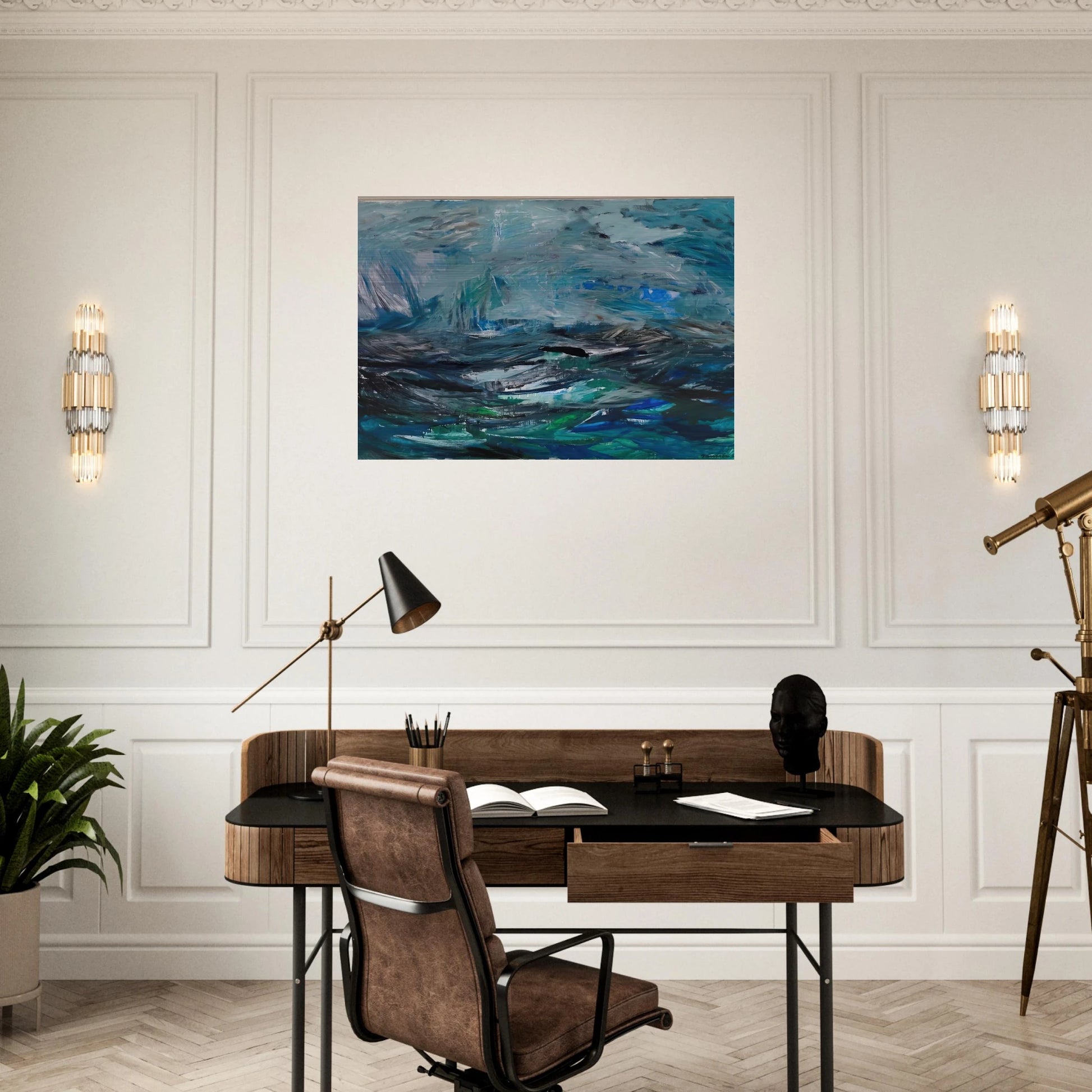 Abstract Sea - 1963 - Tove Jansson Brushed Aluminum Print - 70x100 cm / 28x40 inches | Tove Jansson Aluminum Print | Tove Jansson Prints