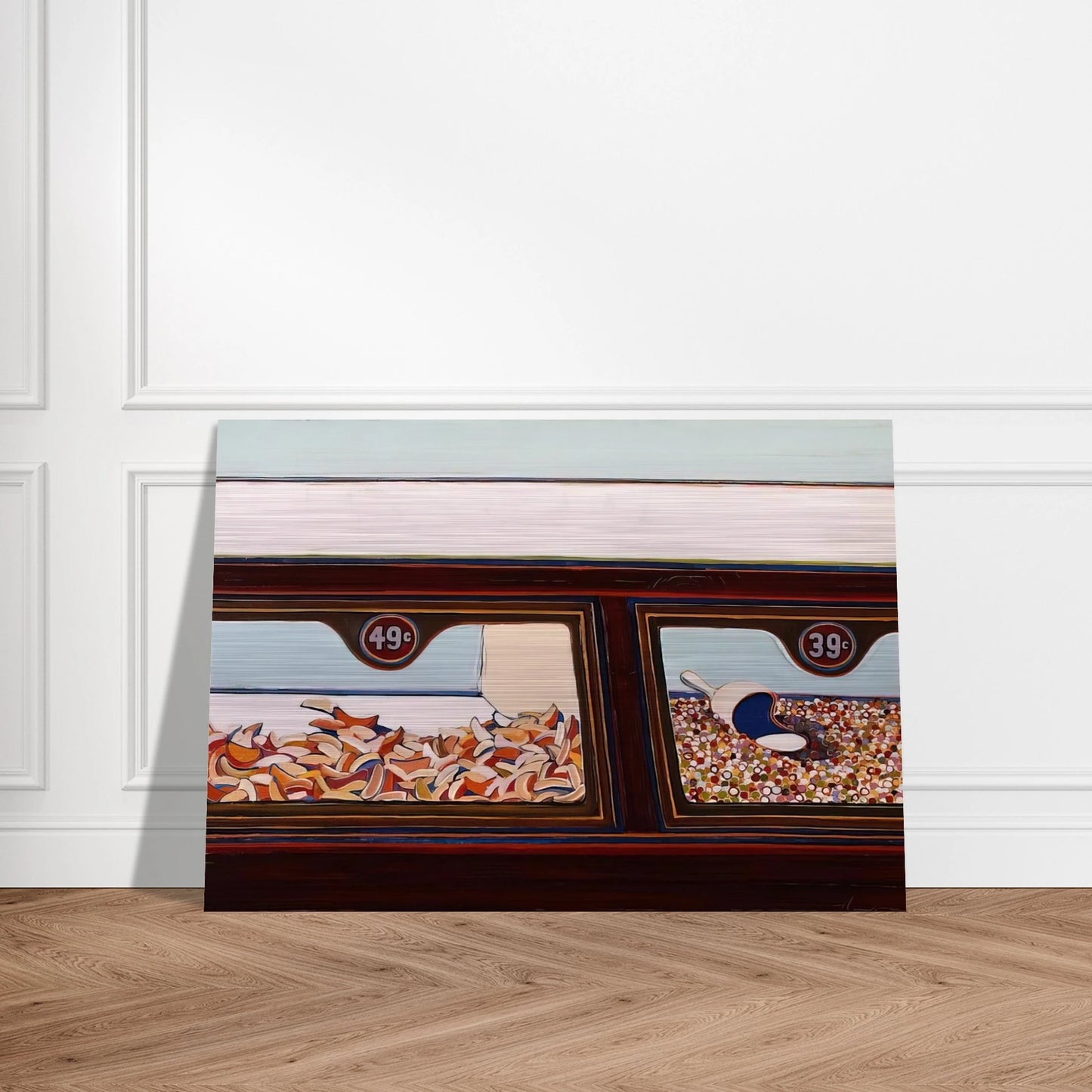 Candy Counter - 1963 - Wayne Thiebaud Brushed Aluminum Print - 70x100 cm / 28x40 inches | Wayne Thiebaud Aluminum Print | Wayne Thiebaud Prints