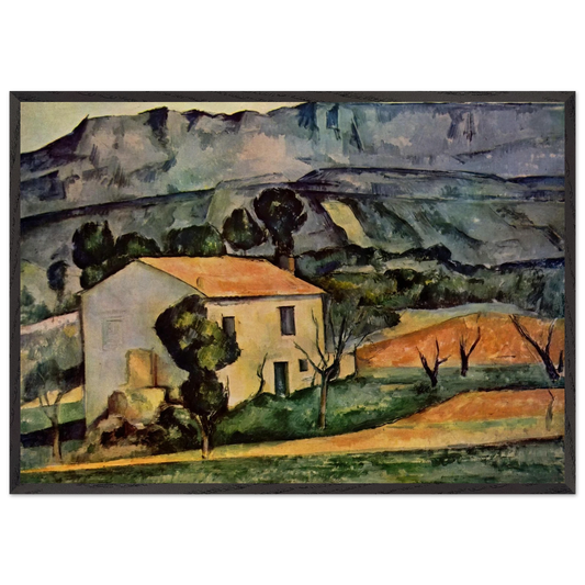 Houses in Provence near Gardanne - Paul Cezanne 70x100 cm / 28x40 inches Framed Art Print – Black Wooden Frame