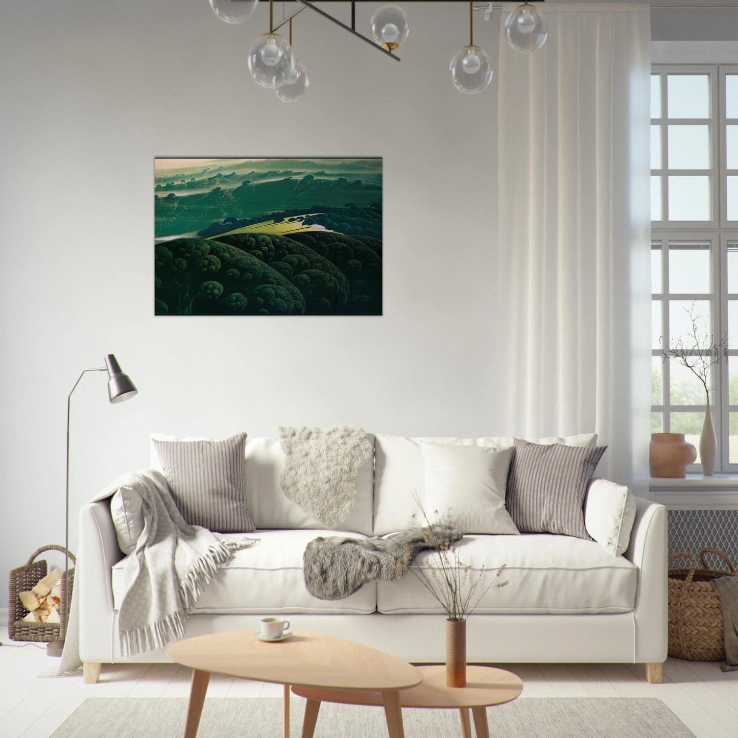 Morning Fog - Eyvind Earle Brushed Aluminum Print - 70x100 cm / 28x40 inches | Eyvind Earle Aluminum Print | Eyvind Earle Prints