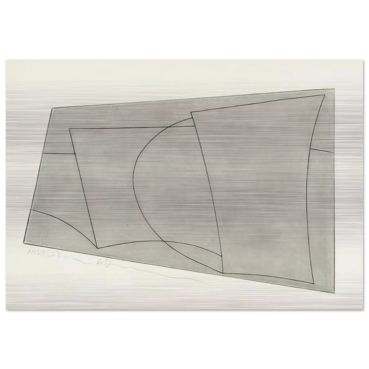 Aegean 2 - 1967 - Ben Nicholson Brushed Aluminum Print - 70x100 cm / 28x40 inches | Ben Nicholson Aluminum Print | Ben Nicholson Prints