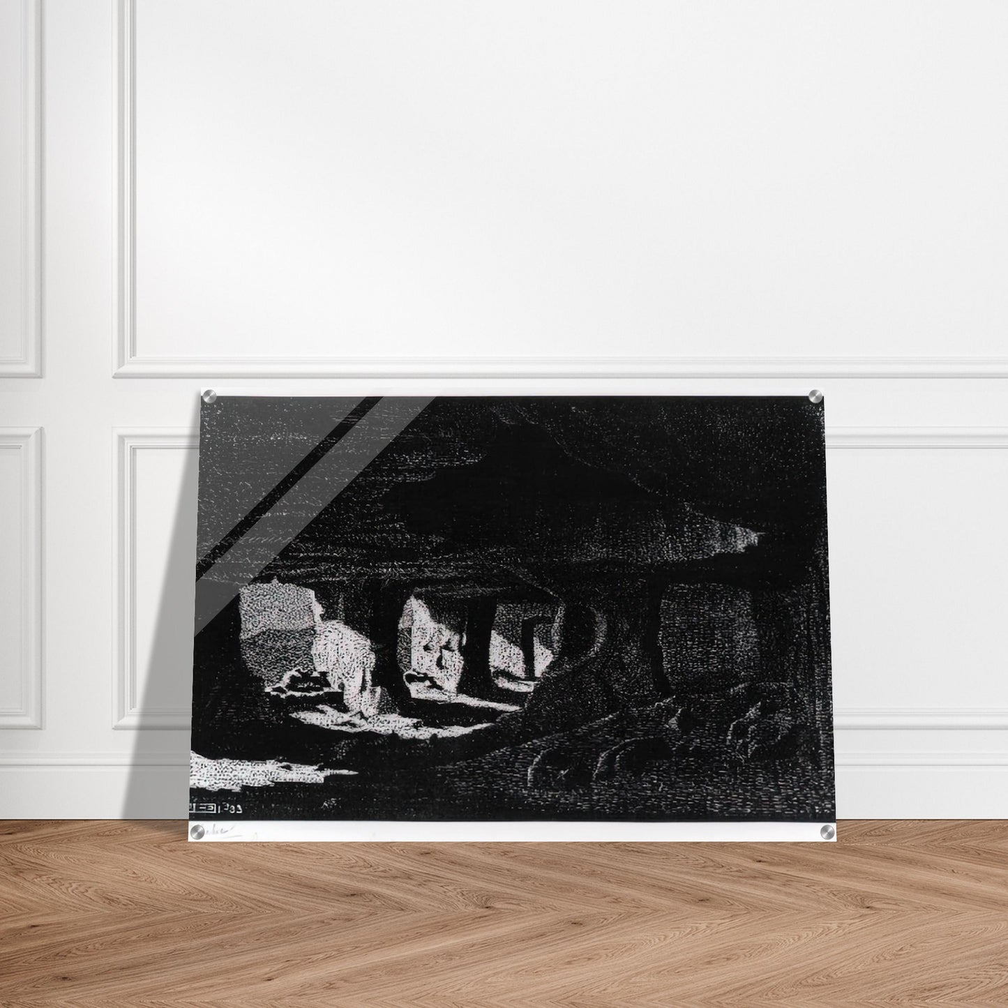 CAVE DWELLINGS NEAR SPERLINGA SICILY - MC Escher Acrylic Print - 70x100 cm / 28x40″ inches | Maurits Cornelis Escher Prints