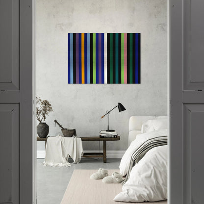 Two Part Blue - 1964 - Gene Davis Brushed Aluminum Print - 70x100 cm / 28x40 inches | Gene Davis Aluminum Print | Gene Davis Prints