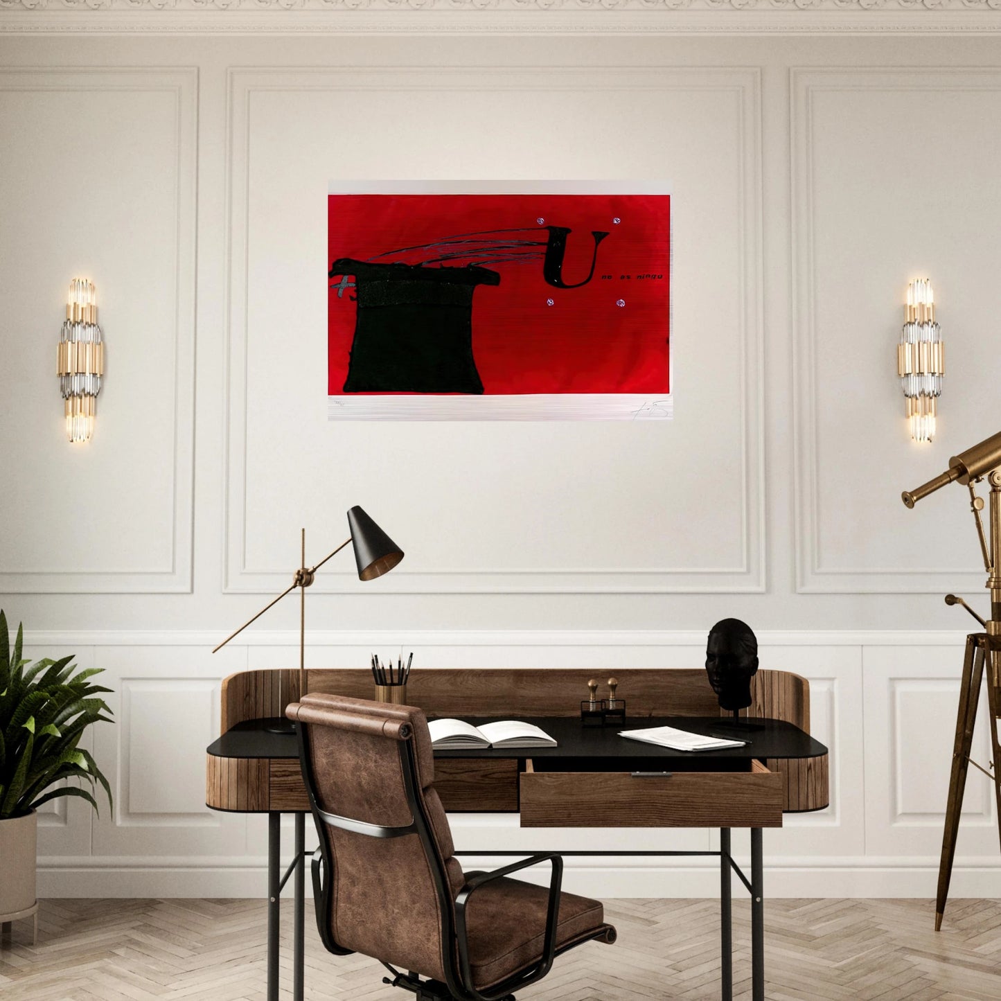 U NO S NING 1979 - Antoni Tapies Brushed Aluminum Print - 70x100 cm / 28x40 inches | Antoni Tapies Aluminum Print | Antoni Tapies Prints