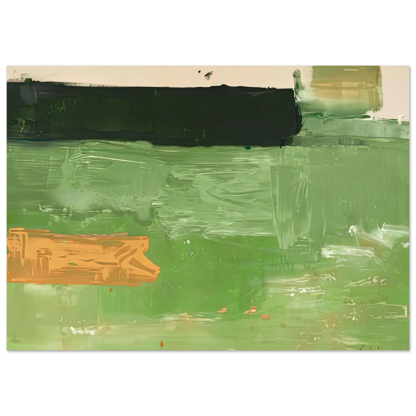 Helen Frankenthaler - Mediterranean, 1981- Wall Art - 21x29.7 cm / 8x12" - Premium Wooden Framed Poster With Fine Art Paper-canvas - Black frame