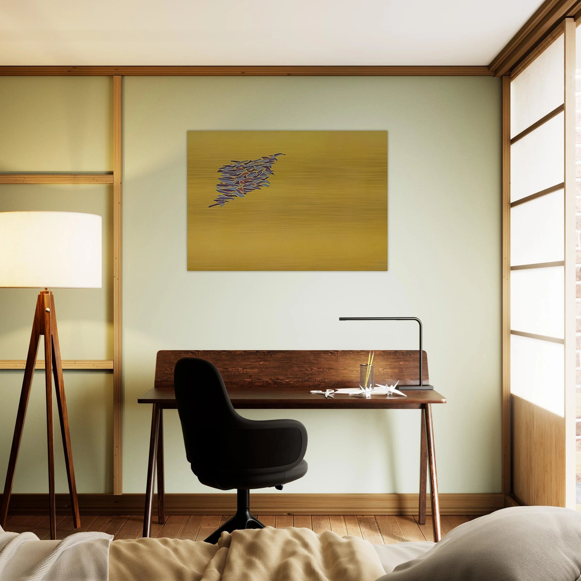 Colors on Yellow Gold - 1973 - Robert Goodnough Brushed Aluminum Print - 70x100 cm / 28x40 inches | Robert Goodnough Aluminum Print | Robert Goodnough Prints