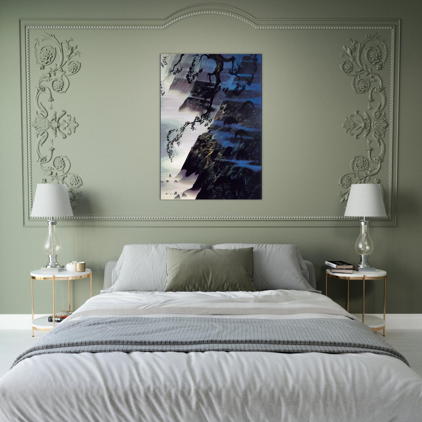 Sea Wind and Fog - Eyvind Earle Brushed Aluminum Print - 70x100 cm / 28x40 inches | Eyvind Earle Aluminum Print | Eyvind Earle Prints
