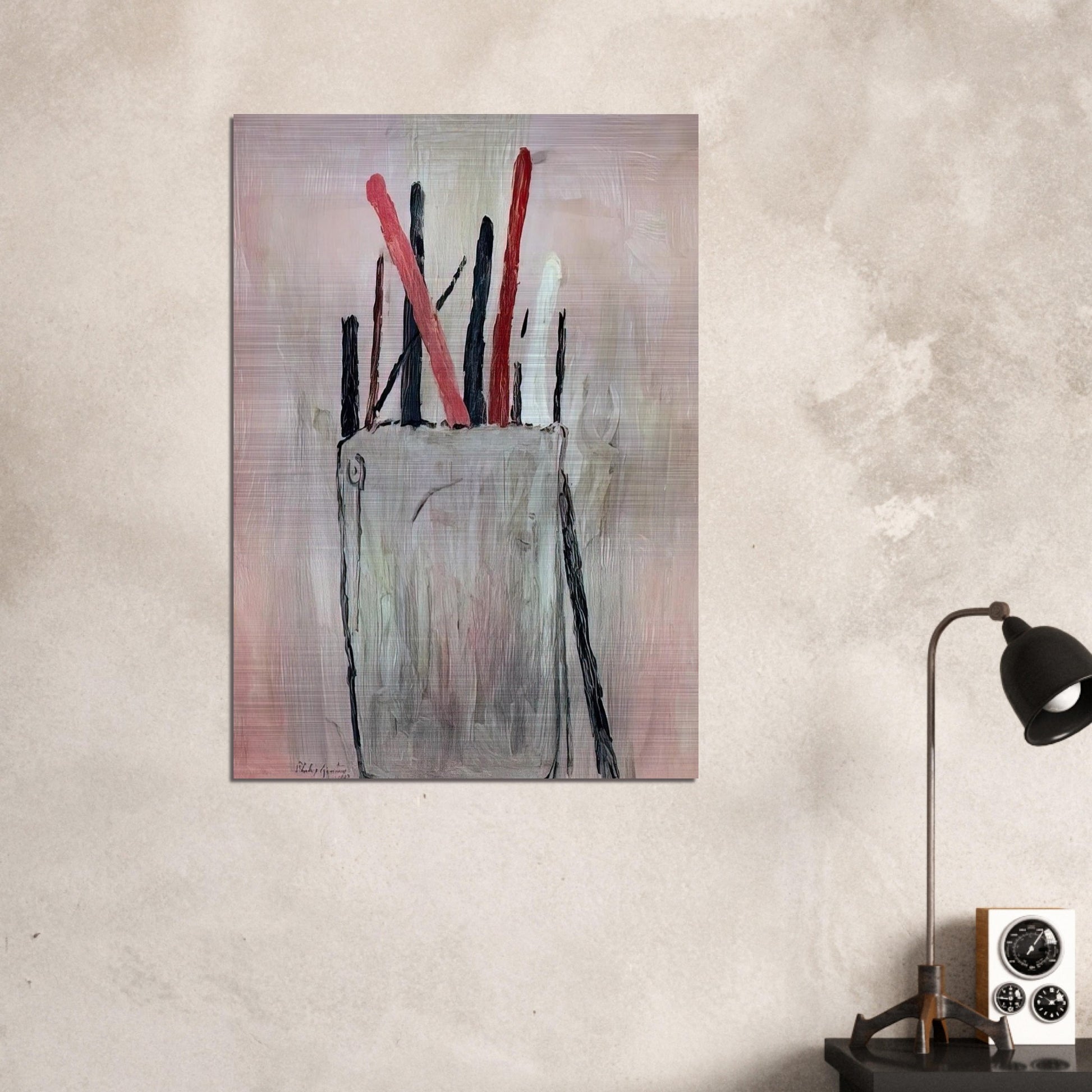 BRUSHES 1969 - Philip Guston Brushed Aluminum Print - 70x100 cm / 28x40 inches | Philip Guston Aluminum Print | Philip Guston Prints