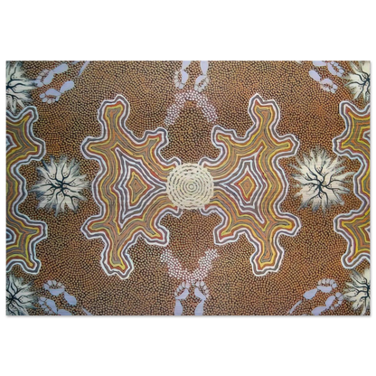 Men's Dreaming - 1994 - Clifford Possum Tjapaltjarri Brushed Aluminum Print - 70x100 cm / 28x40 inches | Clifford Possum Tjapaltjarri Aluminum Print | Clifford Possum Tjapaltjarri Prints