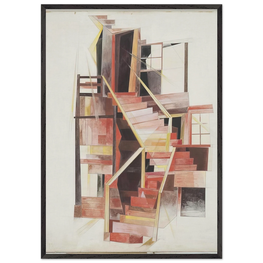 Stairs Provincetown - 1920 - Charles Demuth 70x100 cm / 28x40 inches Framed Art Print – Black Wooden Frame