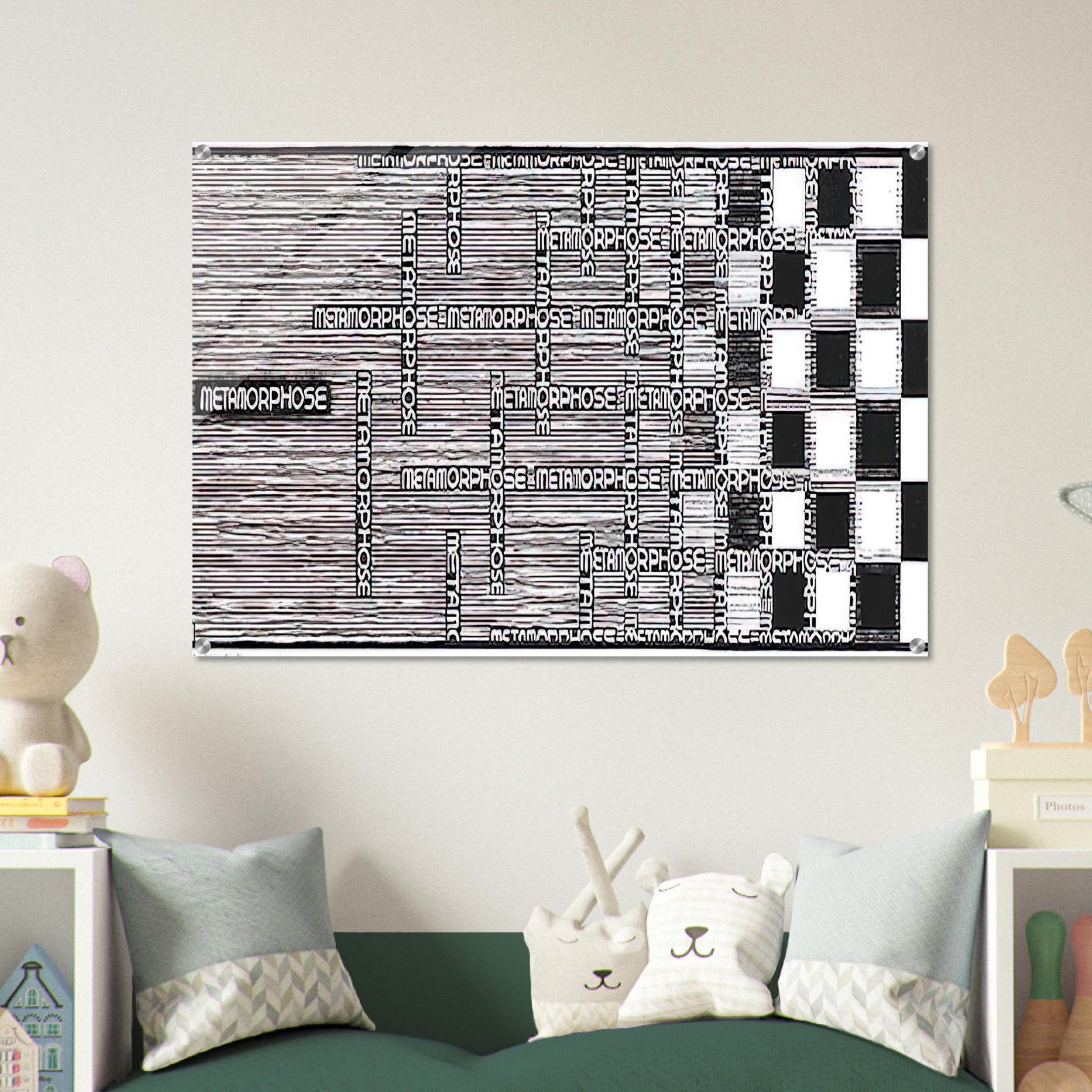 METAMORPHOSIS II EXCERPT 1 - MC Escher Acrylic Print - 70x100 cm / 28x40″ inches | Maurits Cornelis Escher Prints