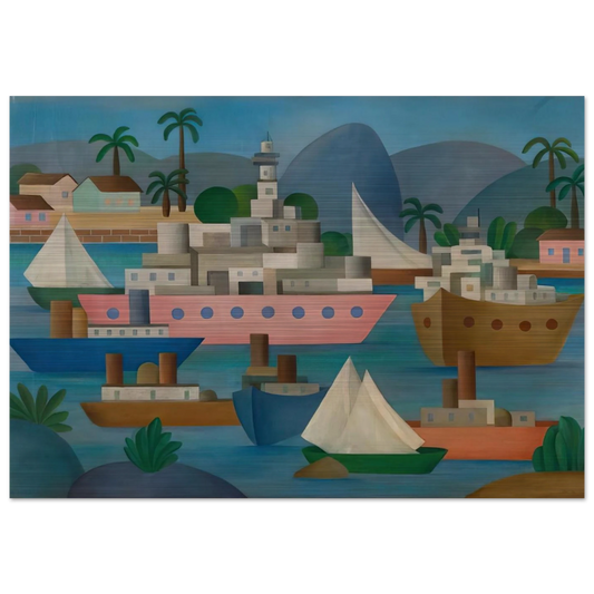 Porto I - Tarsila do Amaral Brushed Aluminum Print - 70x100 cm / 28x40 inches | Tarsila do Amaral Aluminum Print | Tarsila do Amaral Prints