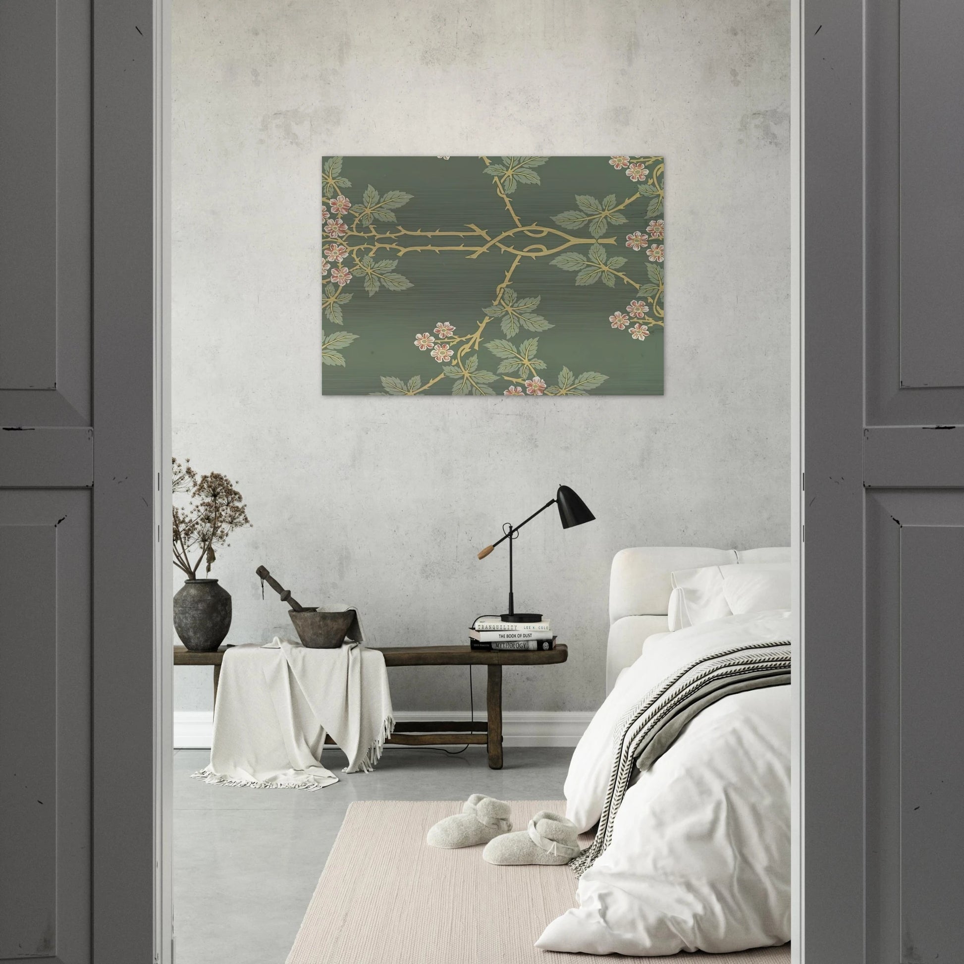 WALLPAPER BLACKBERRY PATTERN 388 1917 - William Morris Brushed Aluminum Print - 70x100 cm / 28x40 inches | William Morris Aluminum Print | William Morris Prints