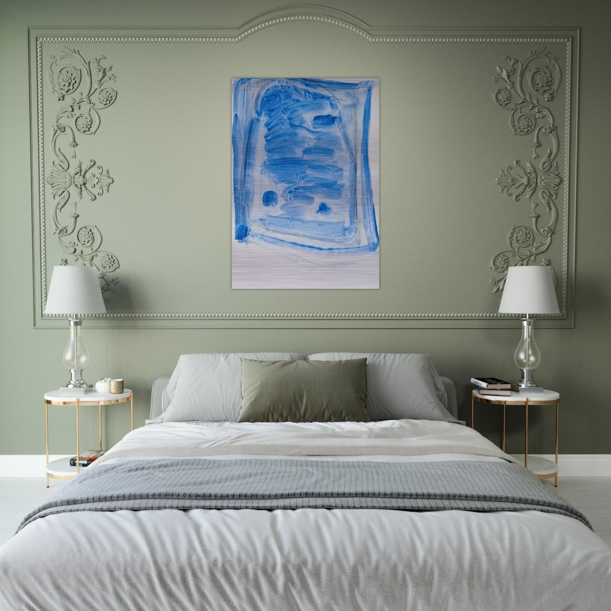 Sketchy Cobaltic Blue Flag - 2009 - Raoul De Keyser Brushed Aluminum Print - 70x100 cm / 28x40 inches | Raoul De Keyser Aluminum Print | Raoul De Keyser Prints