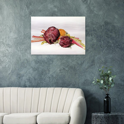 Red Cabbages, Rhubarb and Orange - 1929 - Charles Demuth Brushed Aluminum Print - 70x100 cm / 28x40 inches | Charles Demuth Aluminum Print | Charles Demuth Prints