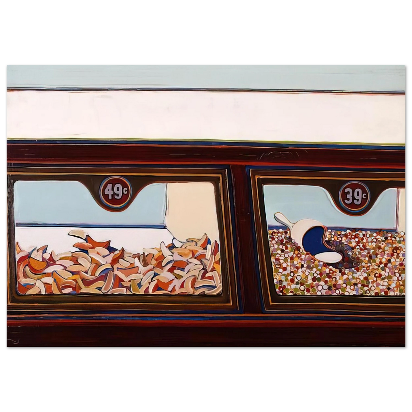 Wayne Thiebaud - Candy Counter - 1963 Wall Art - 60x80 cm / 24x32 inches - Premium Wooden Framed Poster With Fine Art Paper-canvas - Wood frame