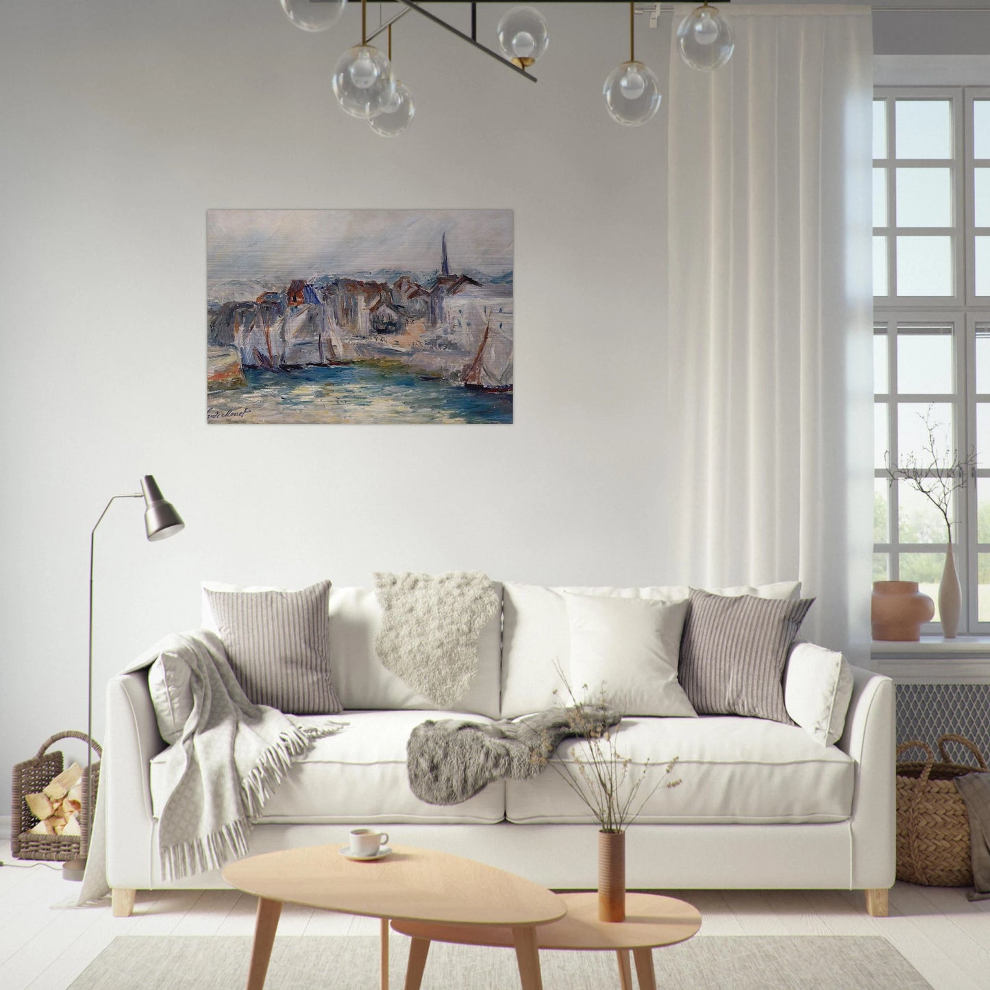 Boats in the Port of Honfleur - claude monet Brushed Aluminum Print - 70x100 cm / 28x40 inches | claude monet Aluminum Print | claude monet Prints