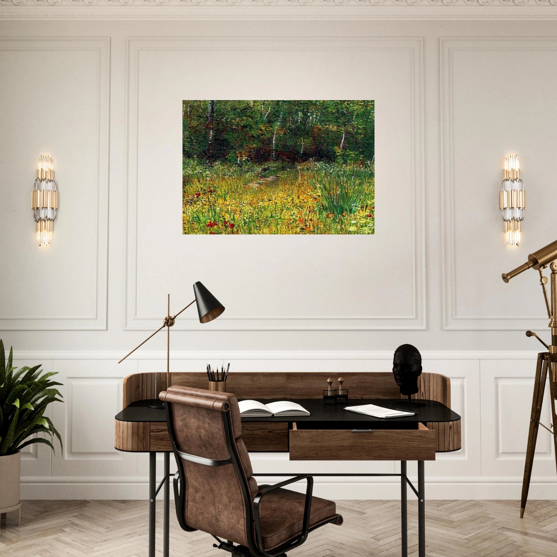Park at Asnieres in Spring - Vincent van Gogh Brushed Aluminum Print - 70x100 cm / 28x40 inches | Vincent van Gogh Aluminum Print | Vincent van Gogh Prints