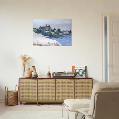 Small Town on Cove - Edward Hopper Brushed Aluminum Print - 70x100 cm / 28x40 inches | Edward Hopper Aluminum Print | Edward Hopper Prints