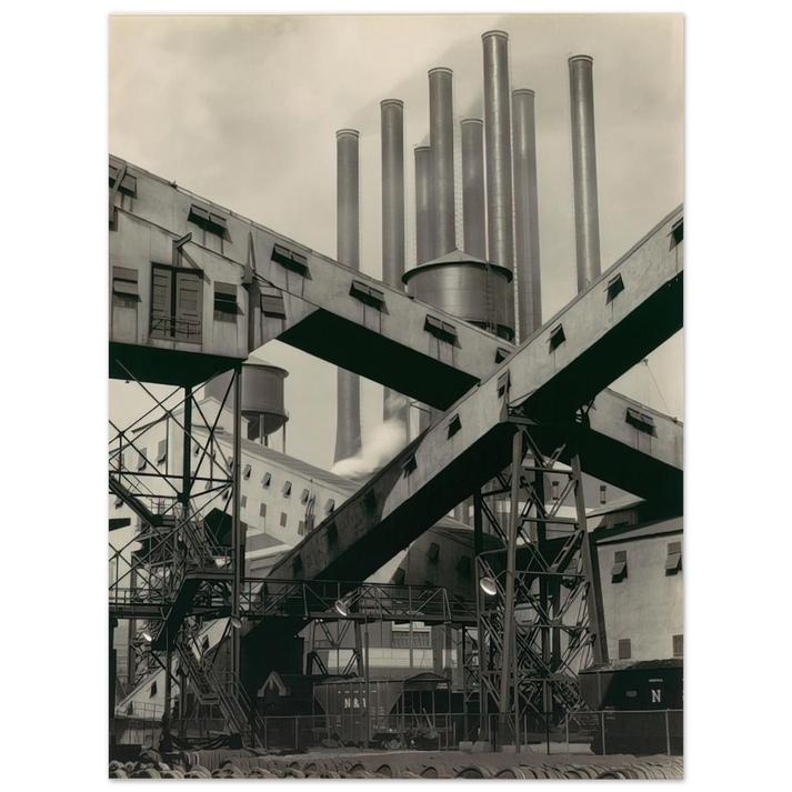 Charles Sheeler - Criss-Crossed Conveyors, River Rouge Plant, Ford Motor Company - 1927  75x100 cm / 30x40inches Fine Art Poster